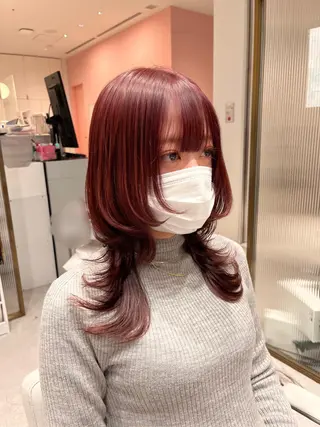 ミディアム 赤羽今日子/レイヤー /盛れる顔まわりのヘアスタイル