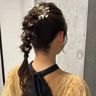 セミロング ヘアアレンジ Miyu🎀レイヤー ／透明感カラー🪽のヘアスタイル
