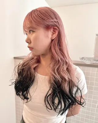 セミロング カラー ハイトーン/レイヤー Kaito🐶/栄のヘアスタイル