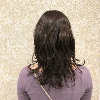 セミロング カラー 🐠寒色系×パーマ 櫻井　麿偉🐏のヘアスタイル