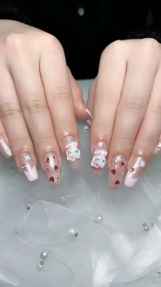 ネイル 🎀藤沢ガーリーネイ ル/長さ出し🎀のネイルデザイン