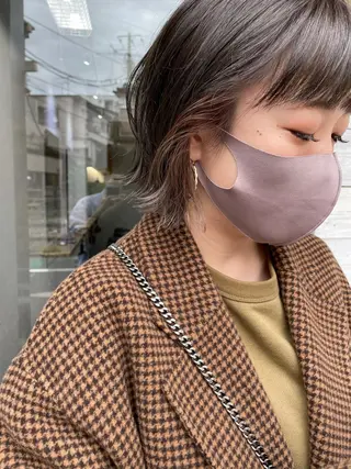 ショート カラー パーマ/透明感カラー /ボブ/吉田一生のヘアスタイル