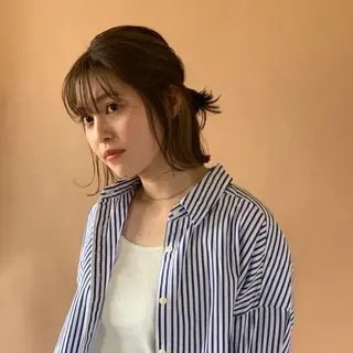 ミディアム 【完全個室】大宮東口 暖色カラー/山崎唯奈のヘアスタイル