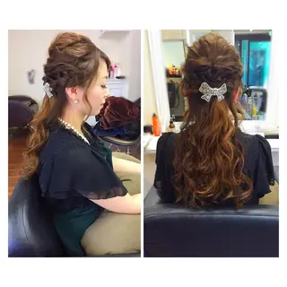 ミディアム セミロング ロング カラー パーマ ヘアアレンジ 成松 勇治のヘアスタイル