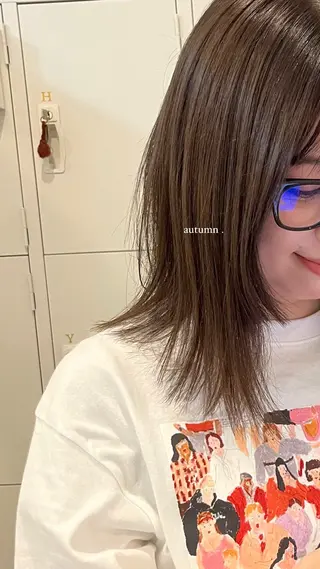 ミディアム カラー フクシママユ / 柔らかカラーのヘアスタイル