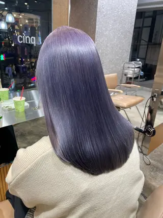 セミロング カラー ハイトーン/ラベンダ ー/ユイナ🪄のヘアスタイル
