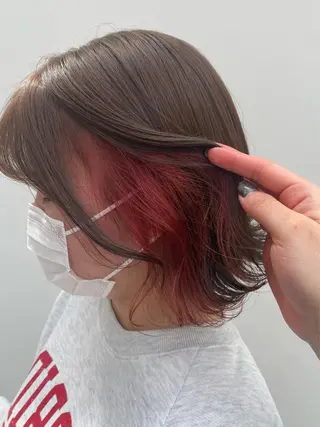 ミディアム Rinka/梅田/ 透け感カラー🤎のヘアスタイル