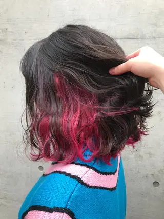 ミディアム カラー a-o横浜所属・色落ちまでキレイに！ ！女性サロンのヘアスタイル