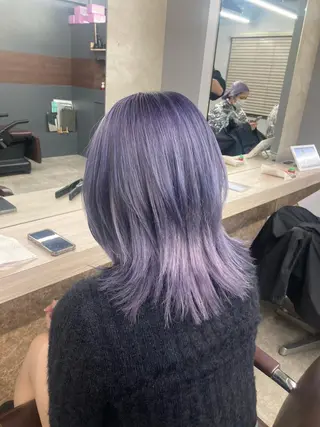 セミロング カラー ブリーチ&似合せボブ 田中寛十のヘアスタイル