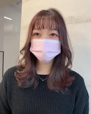 ミディアム カラー 透明感/オリーブ/ グレージュ/YUKAのヘアスタイル