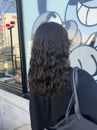 セミロング デジタルパーマ/ ウェーブパーマ/神野のヘアスタイル