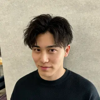 ショート カラー パーマ ヘアアレンジ メンズ 仕上がり満足度No. 1🔥BLUCK🔥のヘアスタイル