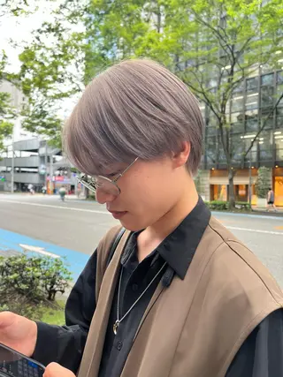 カラー えんぐちとも／透明感 カラー／博多ボブのヘアスタイル