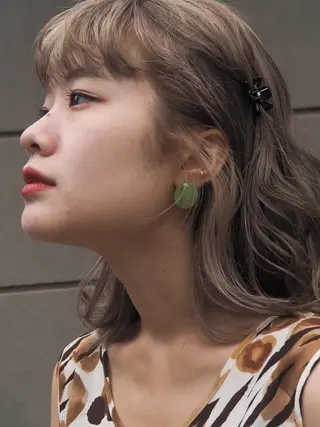 ミディアム カラー ヘアアレンジ satsuki 暖色・ブラウンカラーのヘアスタイル