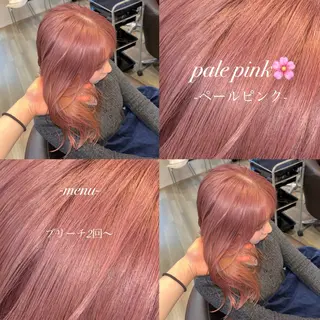 セミロング 🎀ハイトーン/ 艶カラー/夕月🎀のヘアスタイル