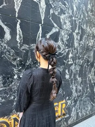 ロング ヘアアレンジ 韓国ヘア/レイヤー/ 顔まわり足立遥奈のヘアスタイル