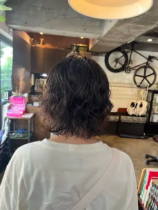 ショート パーマ 松原 樹里のヘアスタイル