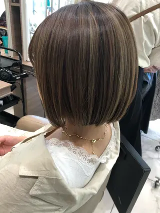 ショート カラー ショート/ボブ/ 白髪ぼかし/しんやのヘアスタイル