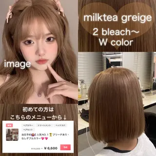 カラー 透明感ベージュカラー 🪞上野🪞AIのヘアスタイル