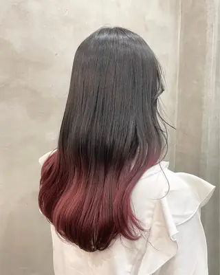 ロング カラー ヘアアレンジ 【ピンク/韓国ヘア/ ヘアセット】亜海のヘアスタイル