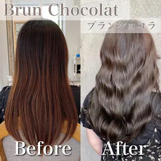 ロング カラー ブリーチなし✨艶髪 カラー𓃲YAGIのヘアスタイル