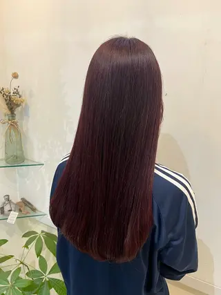 ロング カラー ブリーチしない暖色 カラー🥀杉 優菜のヘアスタイル