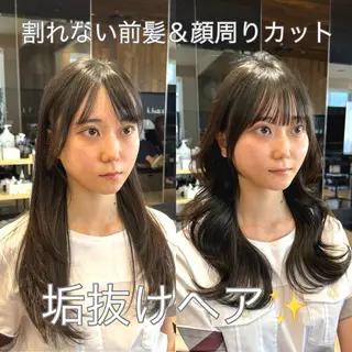 ロング レイヤー/顔周り カット/松岡 祥利のヘアスタイル