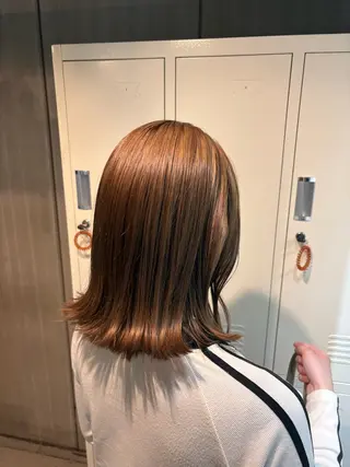 ミディアム カラー たかなみ りなのヘアスタイル