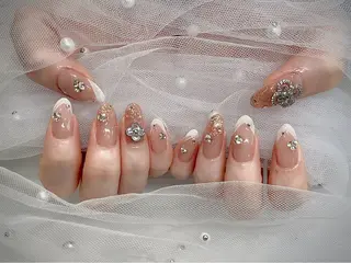 ネイル I-nailロング /ワンホン/キラキラのネイルデザイン