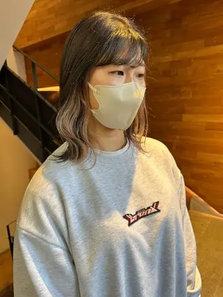 ミディアム Null 表参道所属・岩下昂世/ ハイトーン/デザインのヘアスタイル