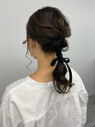 ミディアム ヘアアレンジ 寒河江 友花のヘアスタイル
