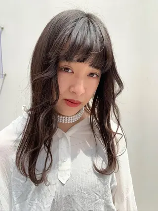 セミロング カラー ヘアアレンジ アンククロス渋谷【ANKH CROSS】所属・韓国ヘア┊︎レイヤー ┊︎haruka🌙のヘアスタイル