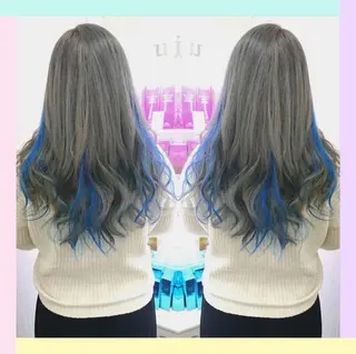 ロング カラー れん/ハイトーン /エクステ/韓国風のヘアスタイル