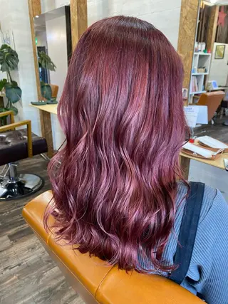 セミロング カラー ブリーチ毛対応酸性 ストレート🌈サキのヘアスタイル