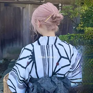 セミロング カラー ヘアアレンジ makoto / 韓国風ヘア🎀🪄︎のヘアスタイル