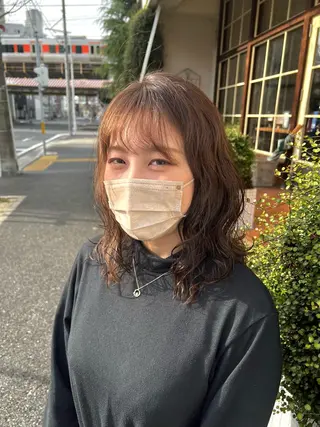 セミロング パーマ akari/髪質改善 /ブリーチ/名古屋のヘアスタイル