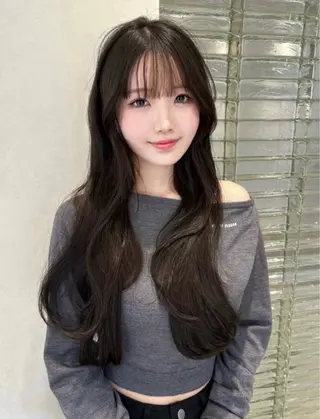 ロング カラー ヘアアレンジ メンズ Salowin原宿ash所属・‎透明感×艶髪 ‎🫒maki🎀のヘアスタイル