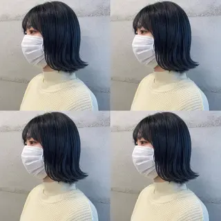 ミディアム カラー 透明感/オリーブ/ グレージュ/YUKAのヘアスタイル