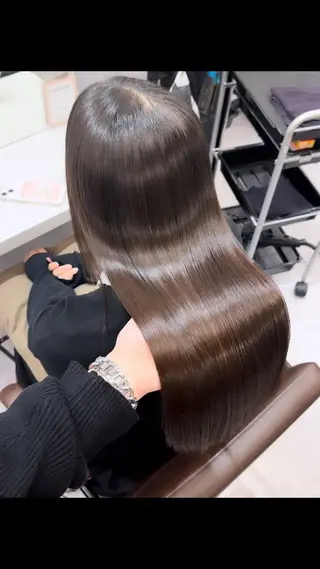 ロング 韓国風✨髪質改善✨ 縮毛矯正✨松浦知奈美のヘアスタイル