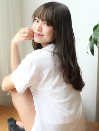 ロング カラー パーマ ヘアアレンジ VIVIE【ヴィヴィ】所属・髪質改善/韓国風 レイヤー/田村祐樹のヘアスタイル