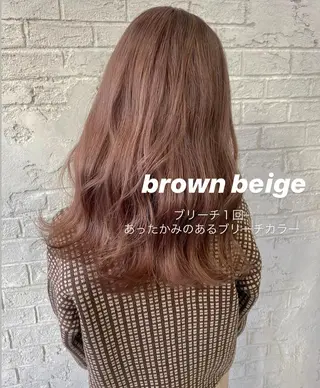 ロング カラー オリーブ/アッシュ やわらか透明感カラーのヘアスタイル