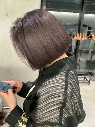 ショート カラー ヘアアレンジ ミニボブ/ブリーチ 🌈MISATOのヘアスタイル