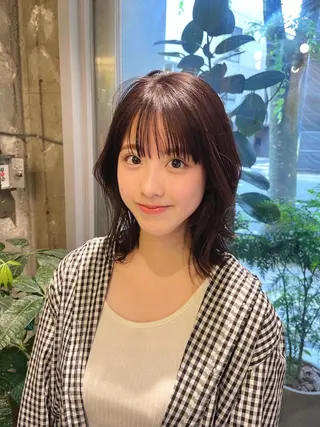 ミディアム ano @anomukuiのヘアスタイル