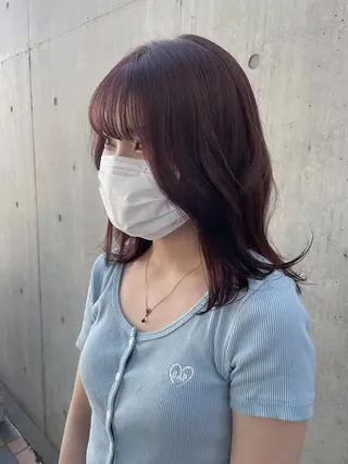 ミディアム カラー ハットリ /北習志野のヘアスタイル