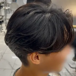 ショート メンズ クロスパーマ×曲がる 縮毛矯正🫧あゆみのヘアスタイル