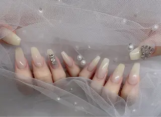 ネイル I-nailロング /ワンホン/キラキラのネイルデザイン