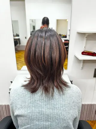 ミディアム ʚザクザクレイヤー× 艶透明感/にしじまɞのヘアスタイル