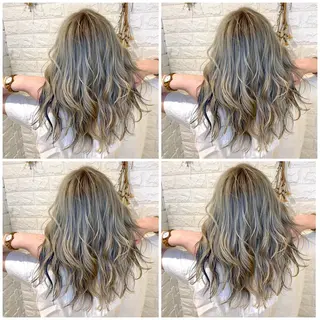 セミロング カラー ハイトーン/ブリーチ 山崎　悠次のヘアスタイル