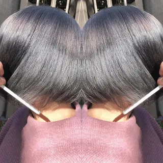 ミディアム カラー 韓国風/小顔レイヤー /艶カラーのヘアスタイル