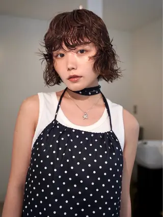 ショート カラー パーマ デザイン✨/レイヤー Kaito🐶/栄のヘアスタイル